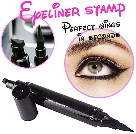 Turelifes Winged Eyeliner Stamp Liquid Eyeliner Pen 2 in 1,Waterproof, Smudgeproof, Long Lasting, Easy to Makeup Eyeliner and Cat Eyes