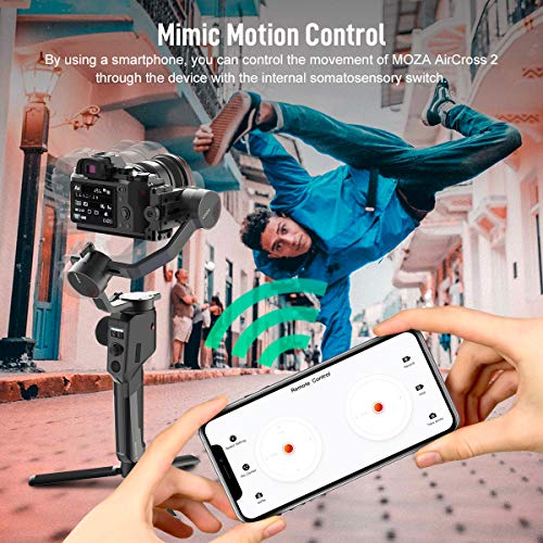 Moza Aircross 2 with Carrying Case, 3-Axis Handheld Gimbal Stabilizer, Up to 7.1 lbs 8 Follow Modes Dual Follow Focus System for DSLR Mirrorless Cameras with Larger Heavier Lens - Thumbnail 5