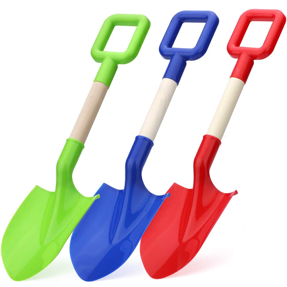 Beach Toys Sand Shovels 16 Inch/40CM, Sand Spade Scoops for Kids Adults, Beach Sand Toy- Great for Sandbox,Outdoor, Snow Scoop, Planting Shovel for Toddler, Digging, Gardening 3 Pack