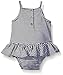 Calvin Klein Baby-Girls Yarn Dyed Stripe Jersey Sun Suit with Headband, Black/White, 3-6 Months