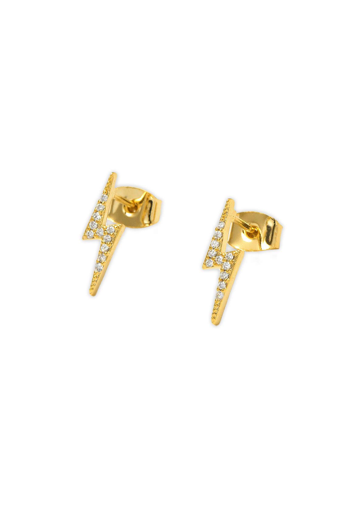Estella Bartlett Lightning Bolt CZ Earrings - Gold Plated