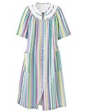 National Rainbow-Stripe Plisse House Coat - Misses, Womens