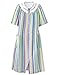 National Rainbow-Stripe Plissé House Coat - Misses, Womens