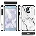 TJS Galaxy J7 2018/J7 Refine/J7 Star/J7 Eon/J7 TOP/J7 Aero/J7 Crown/J7 Aura/J7 V 2nd Gen Case [Full Coverage Tempered Glass Screen Protector] Dual Layer Hybrid Shockproof Phone Case Armor (Stardust)
