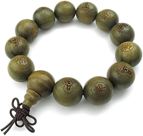 Casoty Jewelry Exotic Natural Sandalwood Buddha Beads Handmade String Bow Bracelet Bangle Chain Brown