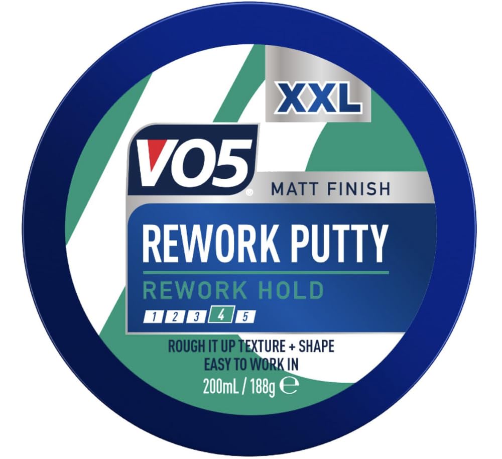 VO5 Rework Putty Matt Finish XXL 200ml - Flexible Hold for Bold Styles