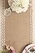 Ling's Moment 12x108 Inch Burlap Cream Lace Hessian Table Runners Jute Fall Spring Ester Decor Rustic Country Barn Wedding Party Decoration Farmhouse Decor