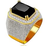 Uloveido Men's Gold Plated Iced Out Cubic Zirconia