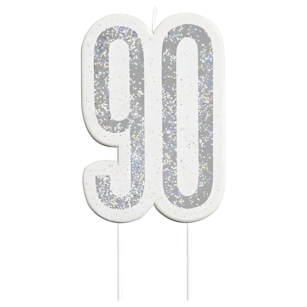 Elegant Glitz 90th Black Numeral Birthday Candle - Perfect Milestone Celebration Decor - 1 Pc