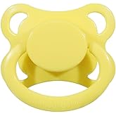 Landofgenie Adult Size Large Shield Pacifiers Moon Shaped Cute Pacifier Yellow