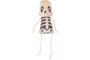 Milisten Interactive Cat Plush Toy Skull Shaped Chew Toy for Indoor Cats Plush Fabric Fun Cartoon Design for Molar Training a