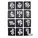 Xmasir 3 Sheet 22Pcs Cool Drawing Glitter Tattoo Stencil for Men, Wolf Dragon Tiger Skull Animal Airbrush Stencils & Templates