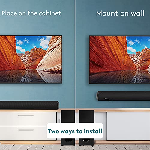 Wohome 2.1 Sound Bar for TV with Wired Subwoofer, 28 Inch 120W Wireless