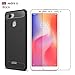 AWEHIRU Xiaomi Redmi 6 case,with Xiaomi Redmi 6 Screen Protector. MYLB (2 in 1)[Scratch Resistant Anti-Fall] Fashion Soft TPU Shockproof Case with Xiaomi Redmi 6 Glass Screen Protector (Black)