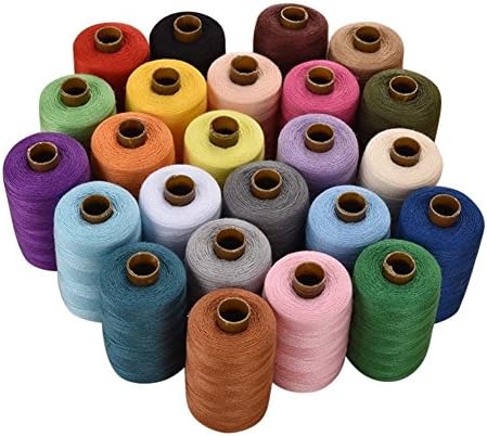 E-isata 24 Assorted Colors Polyester Sewing Thread Spools 1000 Yards Each
