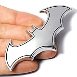 Insfire 3D Metal Sticker Auto Car Motorcycle Logo Badge Emblem Tail Decals Batman Logo Car Emblem, Automotive Sticker Decal Badge Flexes to Fully Adhere to Almost Anything (Silver)