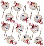 New England Patriots Set 12 Bathroom Shower Curtain Hooks