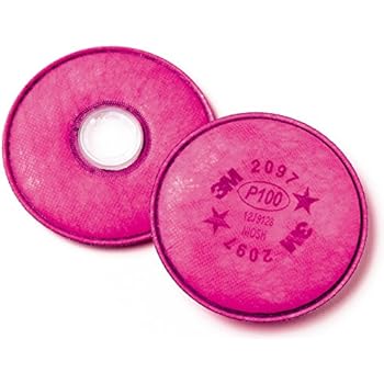 3M P100 Particulate Filter with Nuisance Level Organic Vapor Release fits 3M 6000 series half face respirators, 2097HA1-C, 2-Pairs