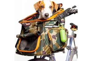 DONANT Dog Bike Basket - Premium Pet Carrier for Small Dogs With Safety Strap and Poop Bag Dispenser