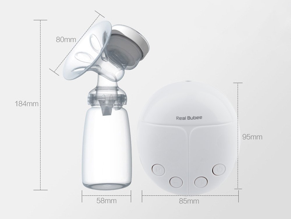 Electric Breast Pump, USB Rechargeable Natural Breastfeeding Massage Tool with Bottle and Cold Heat Pad, Less Pain Milkpump, Breast Suction BPA-Free Comfort Hands Free Double Breastpump