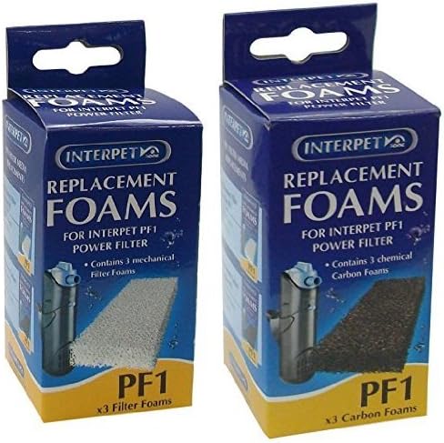Interpet Replacement Plain Foams PF1 (3 Pieces) Interpet Replacement Carbon Foams - PF1