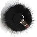 ERaBLe(TM) Detachable Removable Shoe Clips for Women Shoes Decoration with Fur Pom Pom 1 Pair (Black)