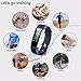 Kybeco Fitness Tracker, Elegant Waterproof Heart Rate Monitor Activity Tracker Bluetooth Wearable Wristband Wireless Step Counter Smart Bracelet Watch for Android and iOS Smartphones (Blue)