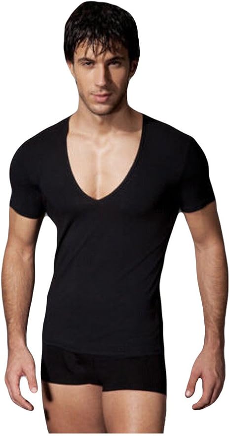 tee shirt homme moulant col v