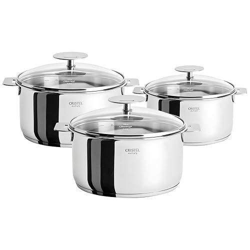 The Cristel Casteline Removable Handle Set of 3 Saucepans with Lids best Cookware Sets save