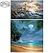 Standie 2 Pack Diamond Painting 5D Full Diamond Embroidery Rhinestone Cross Stitch Arts DIY Decorating Wall Stickers ( Seaside Scenery 45 x 35cm & Moonlight 40 x 30cm ) by
