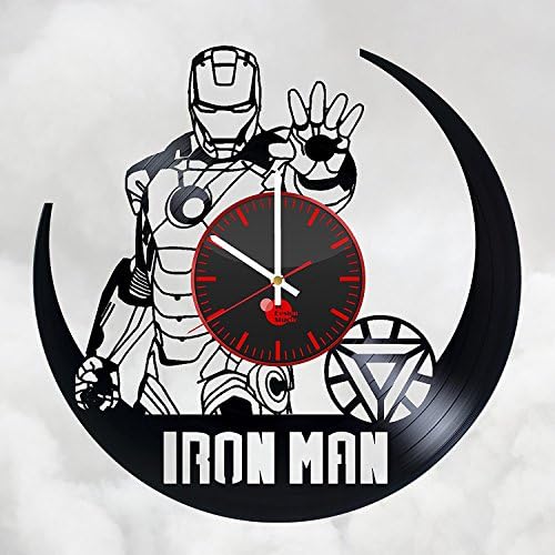 Iron Man Legends Marvel Design Vinyl Wall Clock – handmade gift for any occasion – unique birthday, wedding, anniversary, Valentine’s day gifts - Wall décor Ideas for any space
