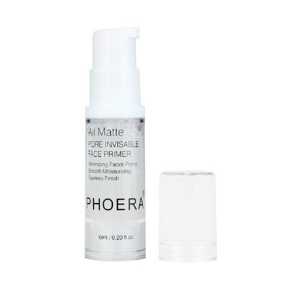 Phoera Face Primer Invisible Pores Base Oil Control Added vitamins Makeup Base Pore Filler Moisturiser Matte Finish Long Lasting Makeup Skin Pore Minimizer UK Cosmetics AquaPurity 6ml
