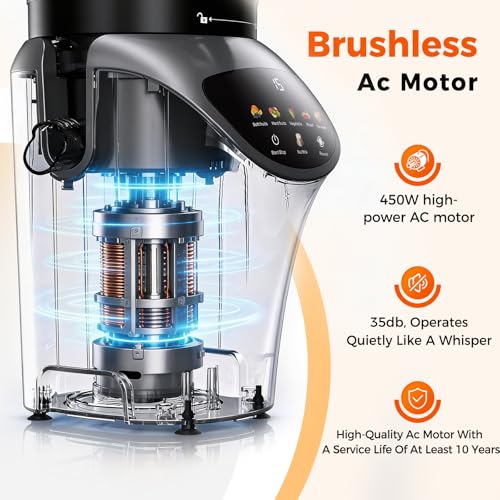 Juicer Machine, 4-In-1 Cold Press Juicer,Smart Touch Masticating Juicers, 6.5 Extra Large Chute, 120oz Capacity For Whole Fruits, Easy To Clean, Extractor Machine For Making Nut Mike, Sorbet,Juice