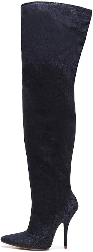 wide calf over the knee stiletto boots