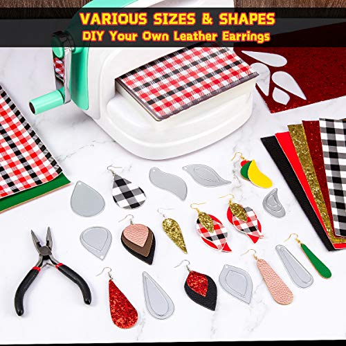 15 PCS Earring Cutting Dies Teardrop Leaf Die Cuts for Making Leather Earrings DIY Crafts