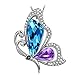 SIVERY Butterfly Necklaces for Women 'Butterfly Kiss' Jewelry Woman Necklace Pendant with Blue Purple Crystals, Jewelry for Women, Gifts for Mom