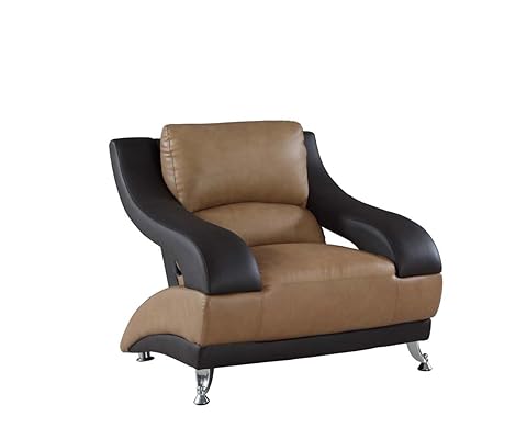 Blackjack Furniture 982 Anderson Leather Match Accent Chair, Black