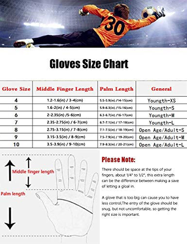 image for Coodoo Adult & Youth Soccer Goalkeeper Gloves with Pro Finger Protect 