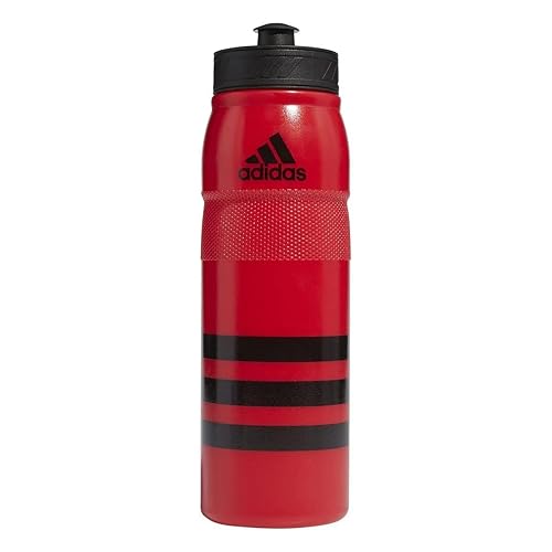 adidas 750 ML (28 oz) Stadium Refillable Plastic Sport Water Bottle, Scarlet Red/Black, One Size