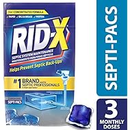 Rid-X Septic System Treatment, Septic Tank Treatment, 3-Monthly Supply Dual Action Septi-Pacs - 3.2 oz