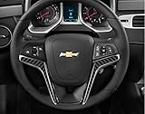 2012 - 2015 Camaro Carbon Fiber Steering Wheel Accent Decal Cove Chevy Wrap Skin Do it Yourself kit 2 Units Set by IPG (Black Carbon Fibber)