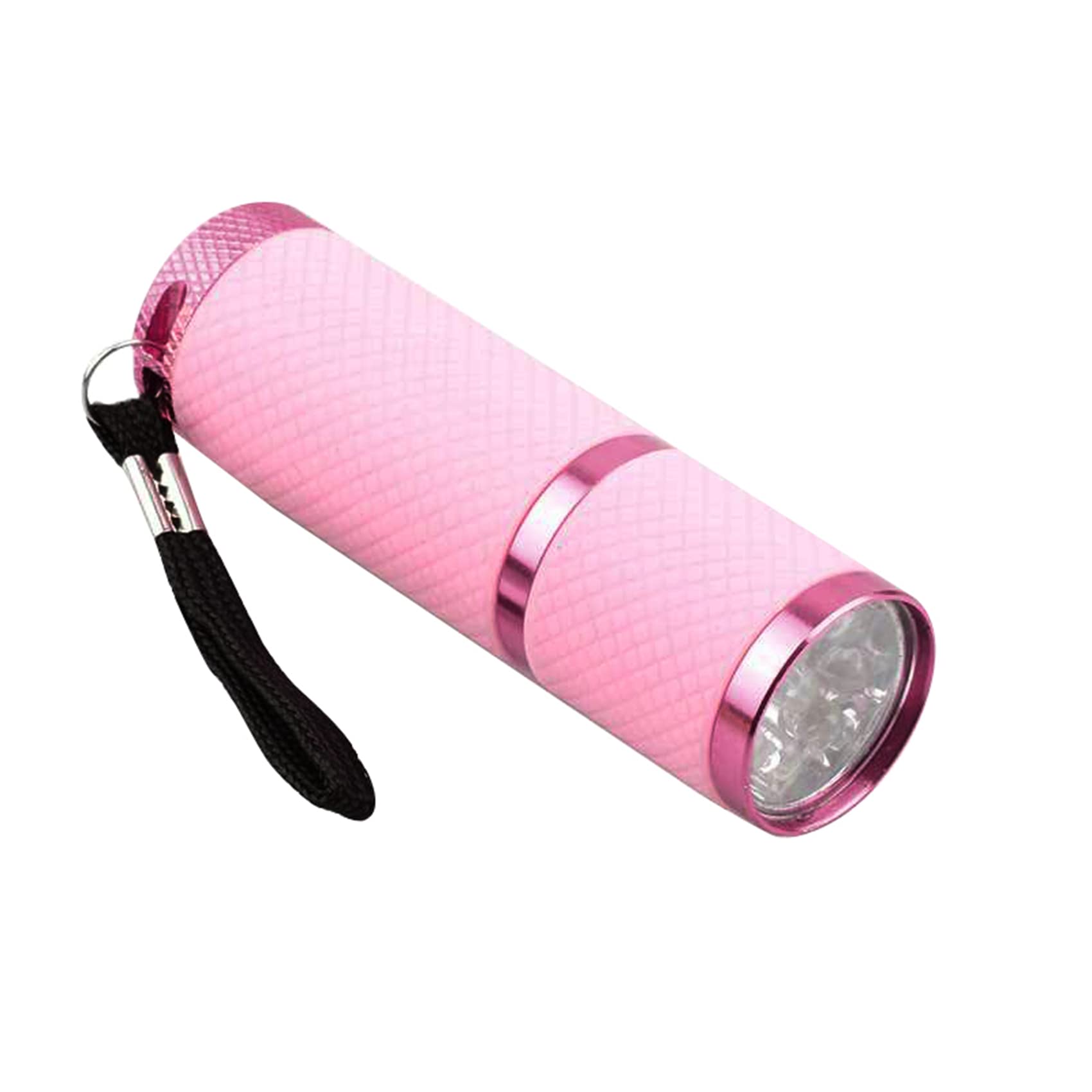 Caoruiy Outdoor Mini Pink Rubber Coated 9-LED Flashlight Torch