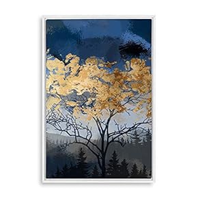 Framed Canvas Home Artwork Decoration Abstract Scenery Natural Landscape Canvas Wall Art for Living Room, Bedroom - 16x24 inches