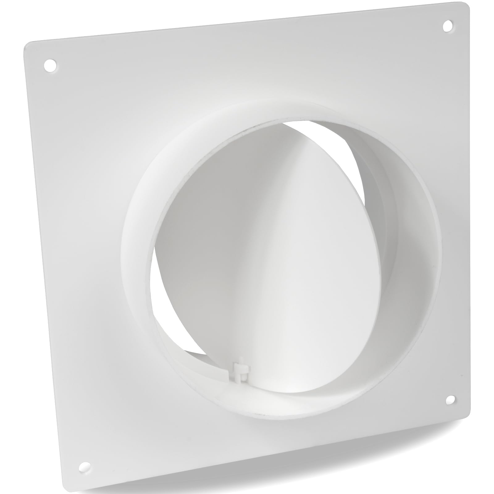 Repa Market 4'' Inch / 100 mm Plastic Duct Connector Flange with Backdraft Damper - Straight, Flexible Pipe Flange with Valve - Heating, Cooling, Ventilation Ducting System - Dryer Vent Hose Adapter