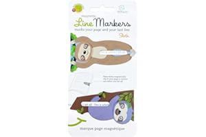 GIFTS FOR READERS & WRITERS Linemarker Page Marker | Book Holder | Magnetic Bookmarks Set of 2 | Magnet Page Holder Clip for Reading | Book Marker | Gift Idea for Readers, Book Lovers (Sloth)