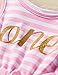 NNJXD Girl Shinny Stripe Baby Girl Sleeveless Printed Tutu Birthday Dress Size (80) 1 Years Pink(Sleeveless)