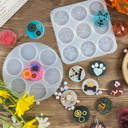 LOKiVE Phone Grip Molds for Resin Casting,16 Cavity Silicone Irregular Round On Top Phone Holder Moulds for DIY Epoxy Resin Mold Jewelry Making Supplies