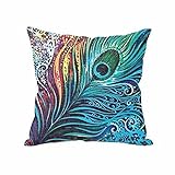 GBSELL Peacock Print Pillow Case Throw Cushion Cover Sofa Home Car Party Decor