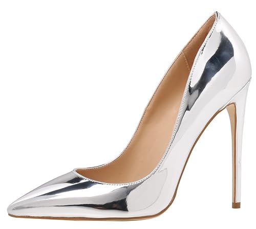 silver mirror high heels