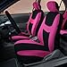 FH Group Automotive Seat Covers Combo Silicone Steering Wheel Cover Full Set Car Accessories Pink, Striking Striped Seat Covers Airbag and Split Rear Universal Fit for Cars Vans Trucks SUV